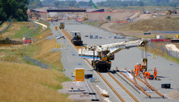 EWR Alliance track installation using a kirow crane in 2023