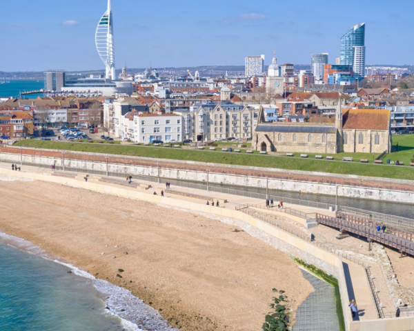 Picture of a coast line at Southsea.