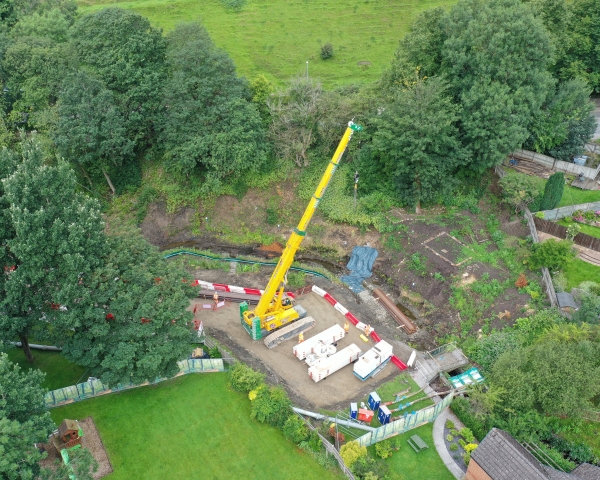 38t excavator and Movax at the Rochdale and Littleborough FRMS