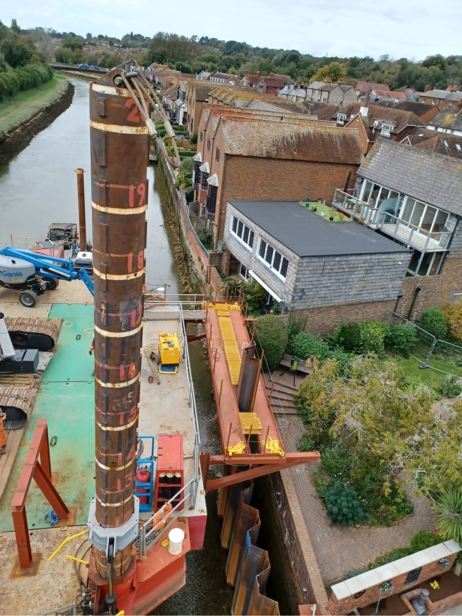 Piling rig on site at Tarrant Wharf.