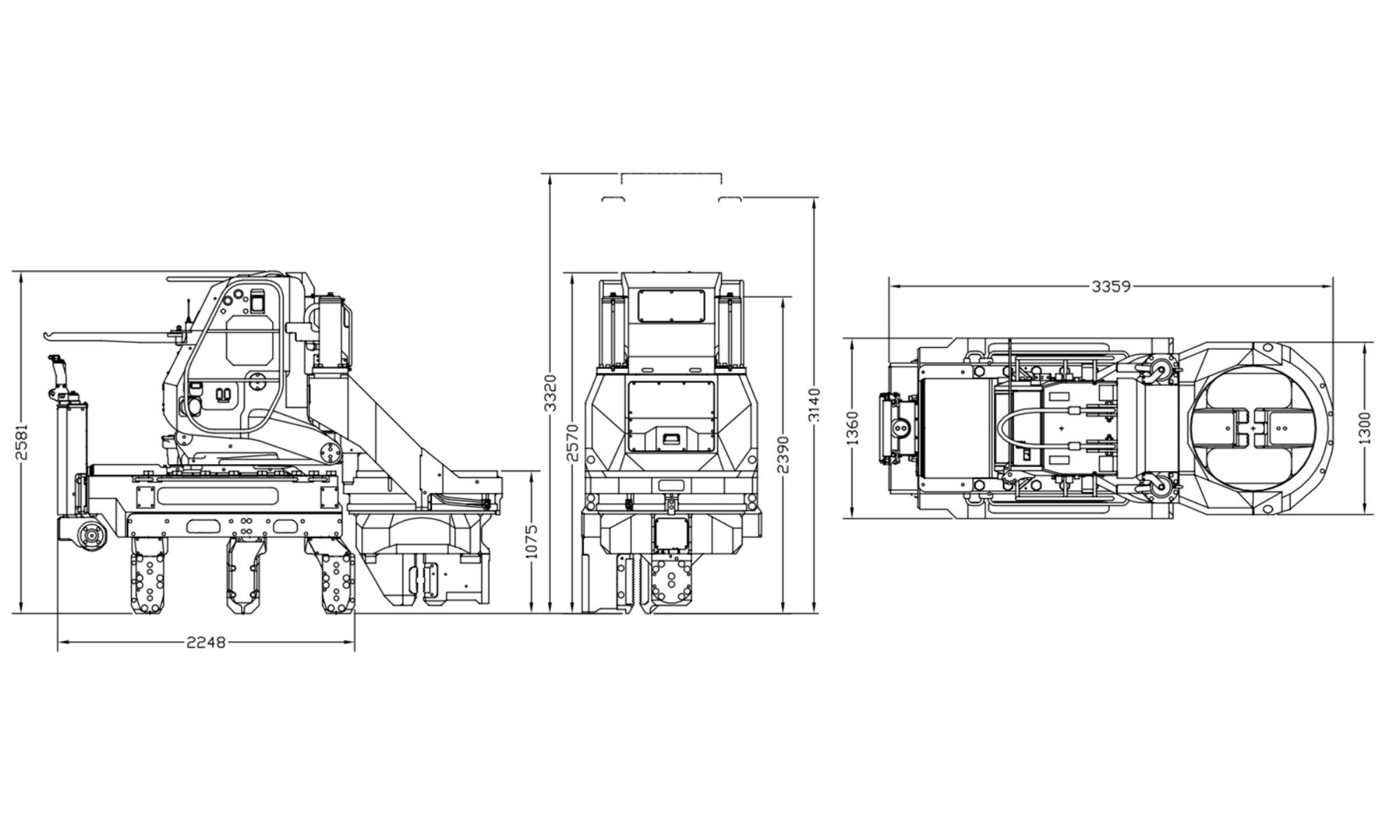 Kowan ZU-100 Still Worker specification drawing